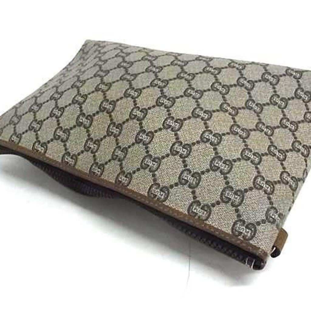 Gucci Beige Brown Pvc Leather Clutch Bag (Pre-Owned)