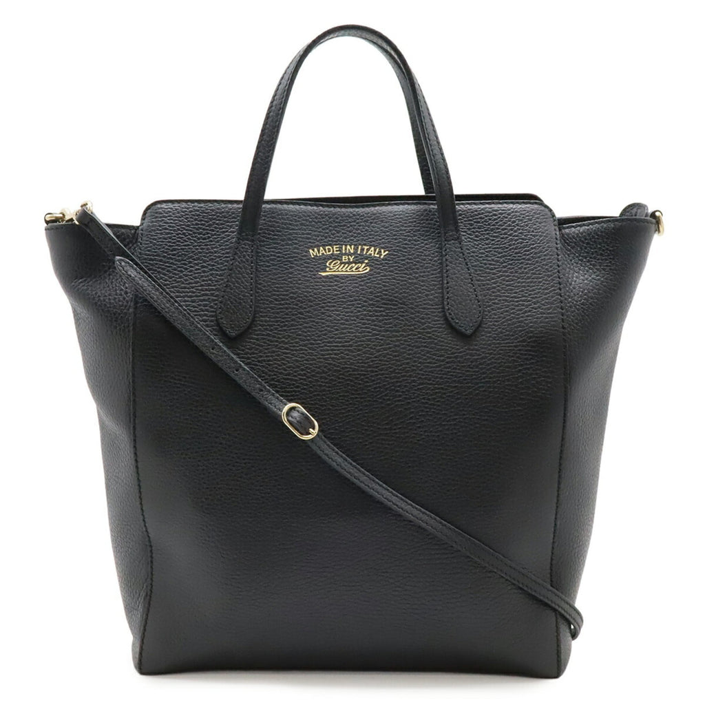 Gucci Black Leather Shoulder Bag Tote Bag (Pre-Owned)
