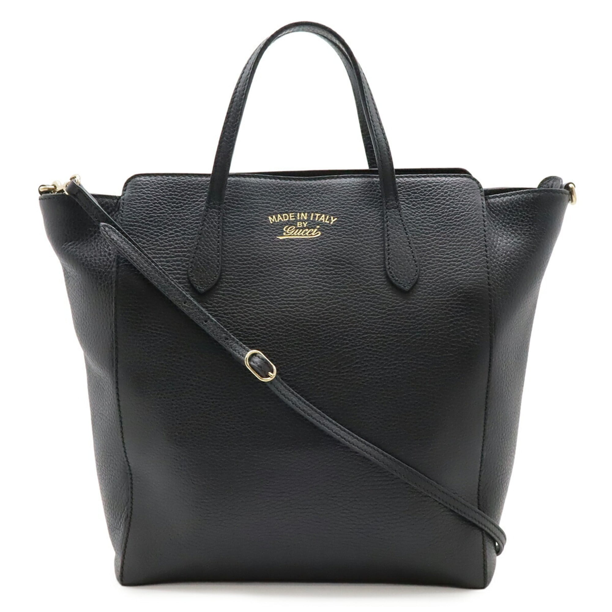 Gucci Black Leather Shoulder Bag Tote Bag (Pre-Owned)