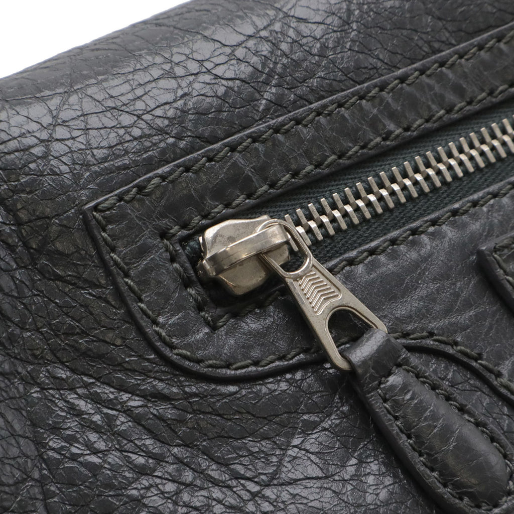 Balenciaga Giant Dark Gray Leather Clutch Bag Shoulder