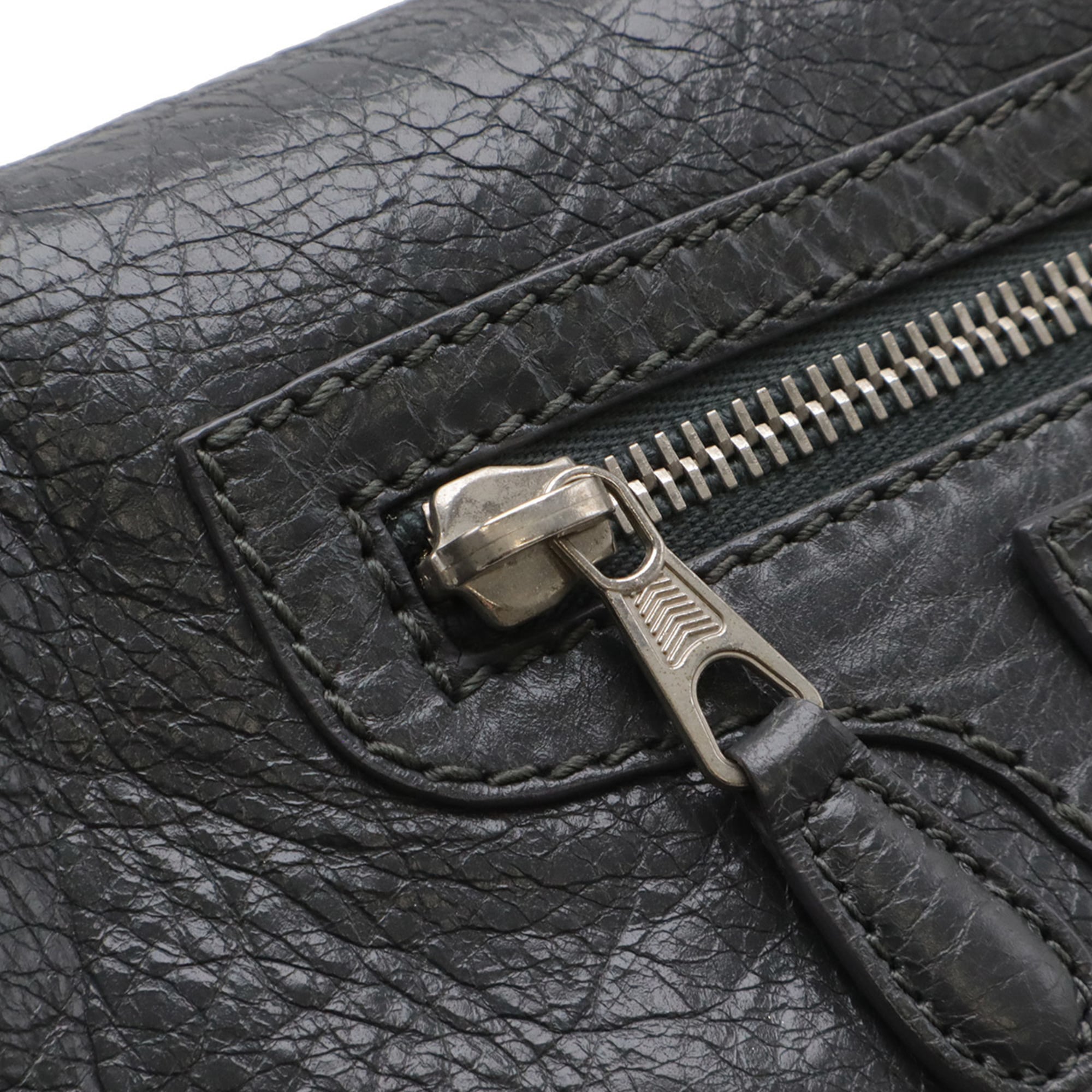 Balenciaga Giant Dark Gray Leather Clutch Bag Shoulder