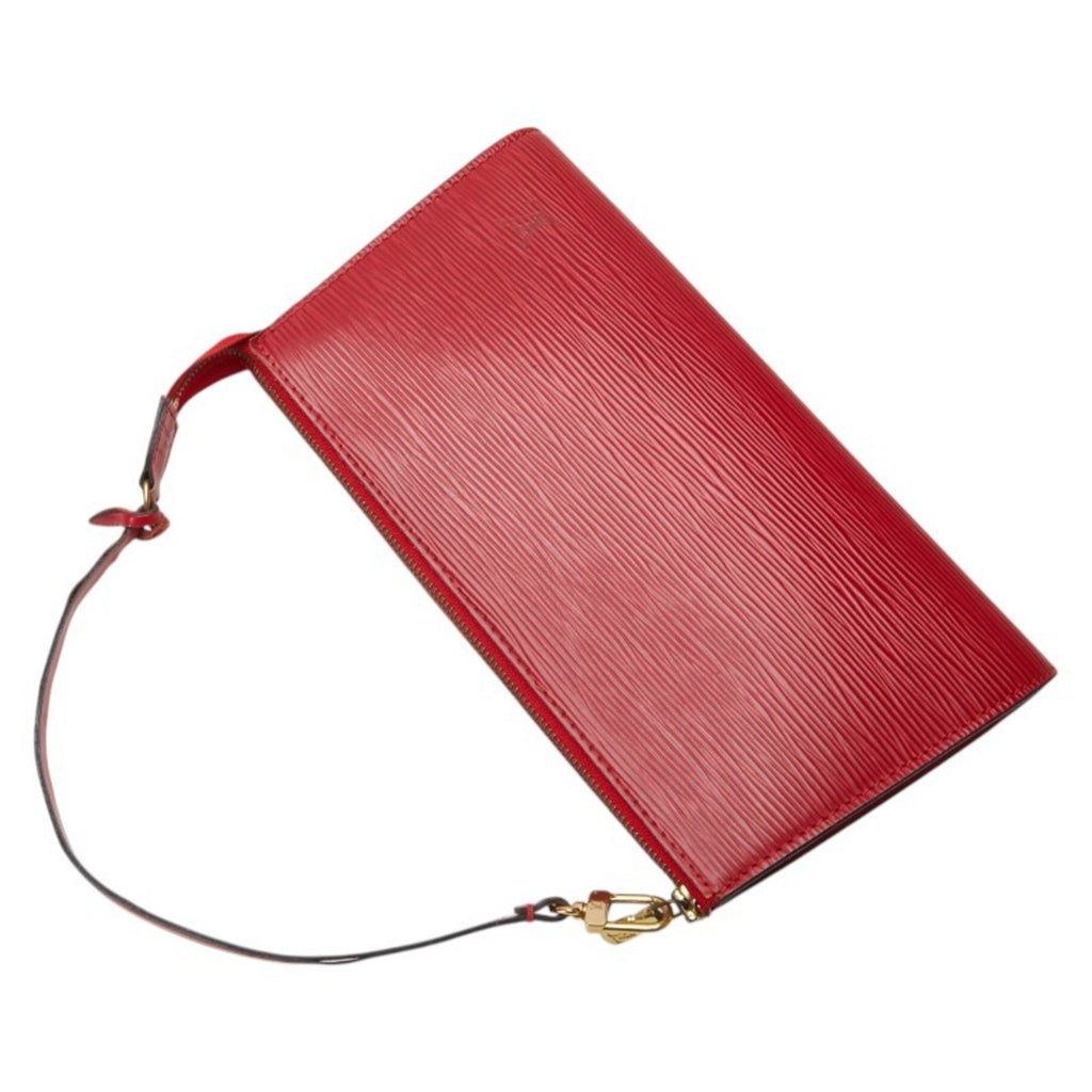 Louis Vuitton Castilian Red Leather Handbag Pochette Pouch