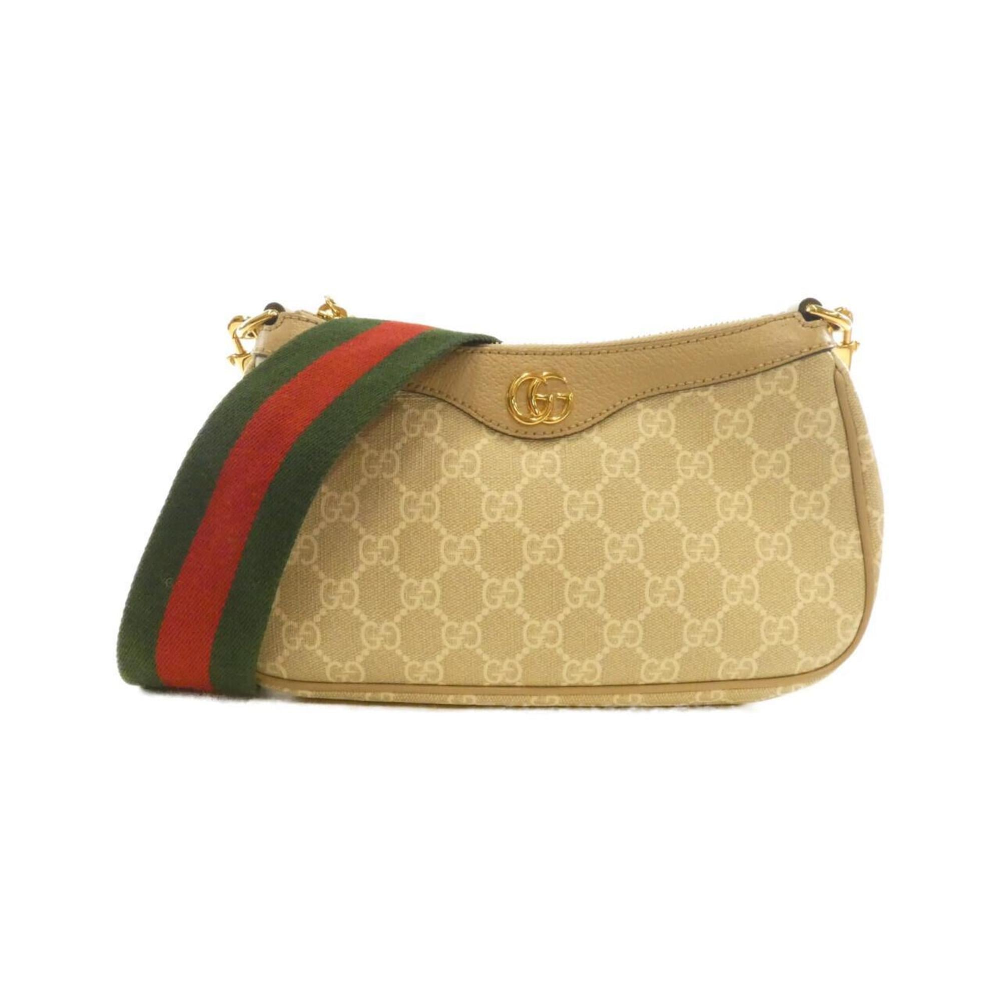 Gucci Beige White Gg Supreme Shoulder Bag (Pre-Owned)