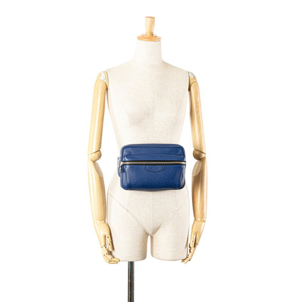 Louis Vuitton Black Blue Leather Sling Bag
