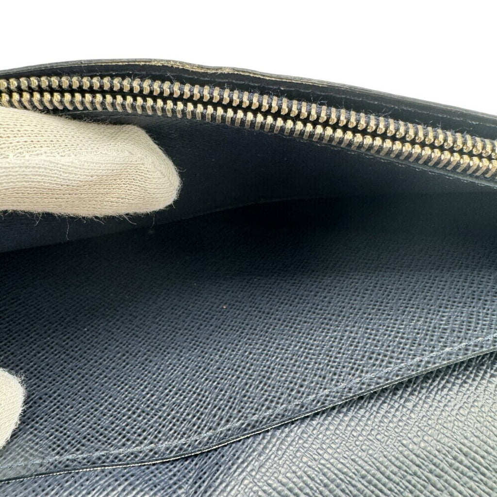 Louis Vuitton Navy Leather Long Wallet