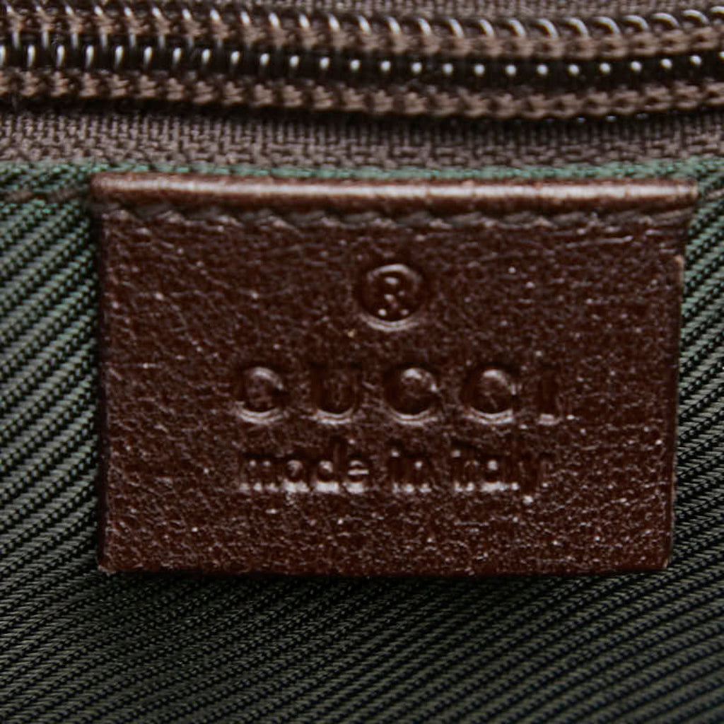 Gucci Brown Canvas Leather Shoulder Bag (Pre-Owned)