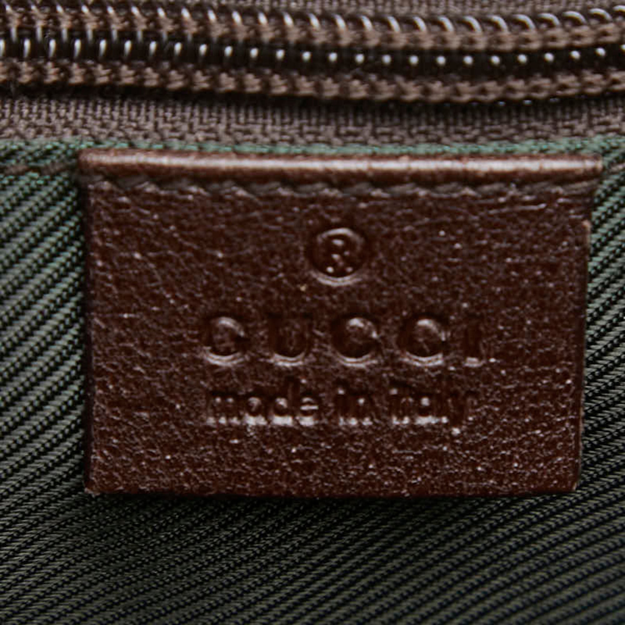 Gucci Brown Canvas Leather Shoulder Bag (Pre-Owned)