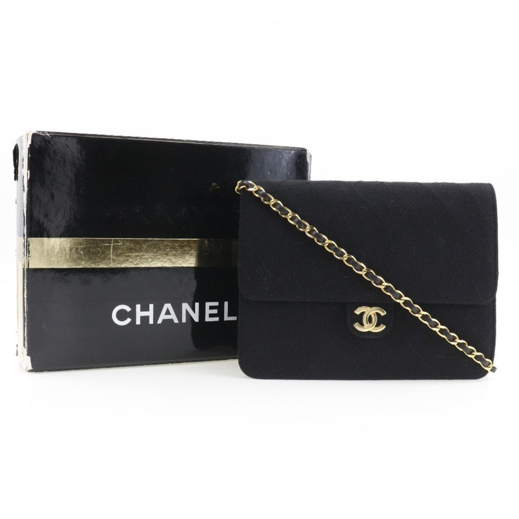 Chanel Black Cotton Shoulder Bag
