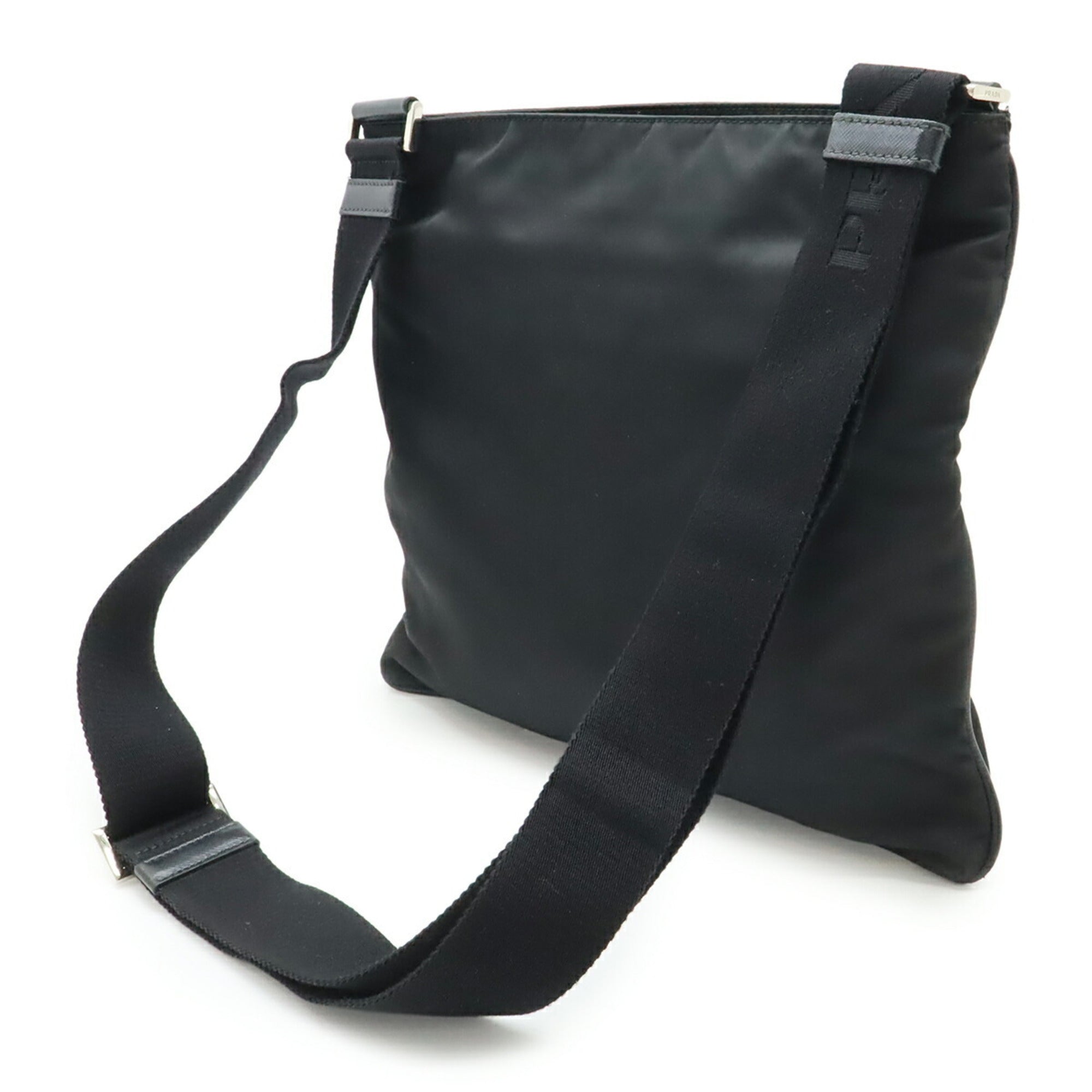 Prada Black Nero Nylon Leather Shoulder Bag