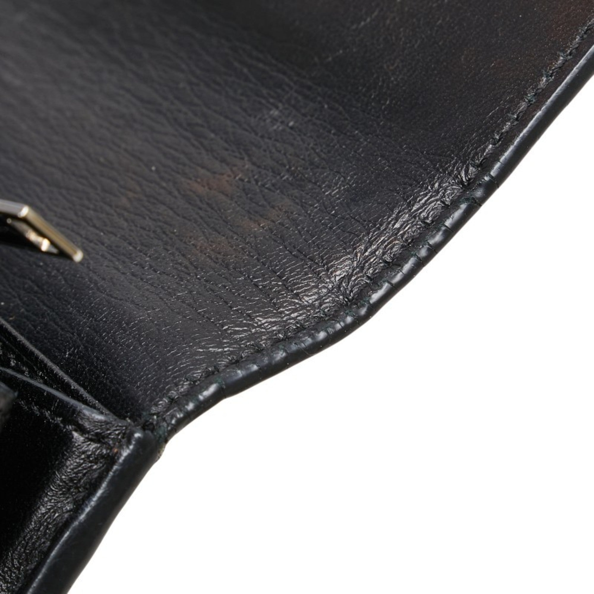 Saint Laurent Black Leather Long Wallet (Bi-Fold) (Pre-Owned)