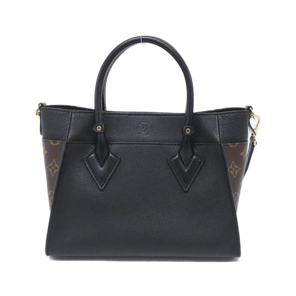 Louis Vuitton Black Leather Coated Canvas Handbag