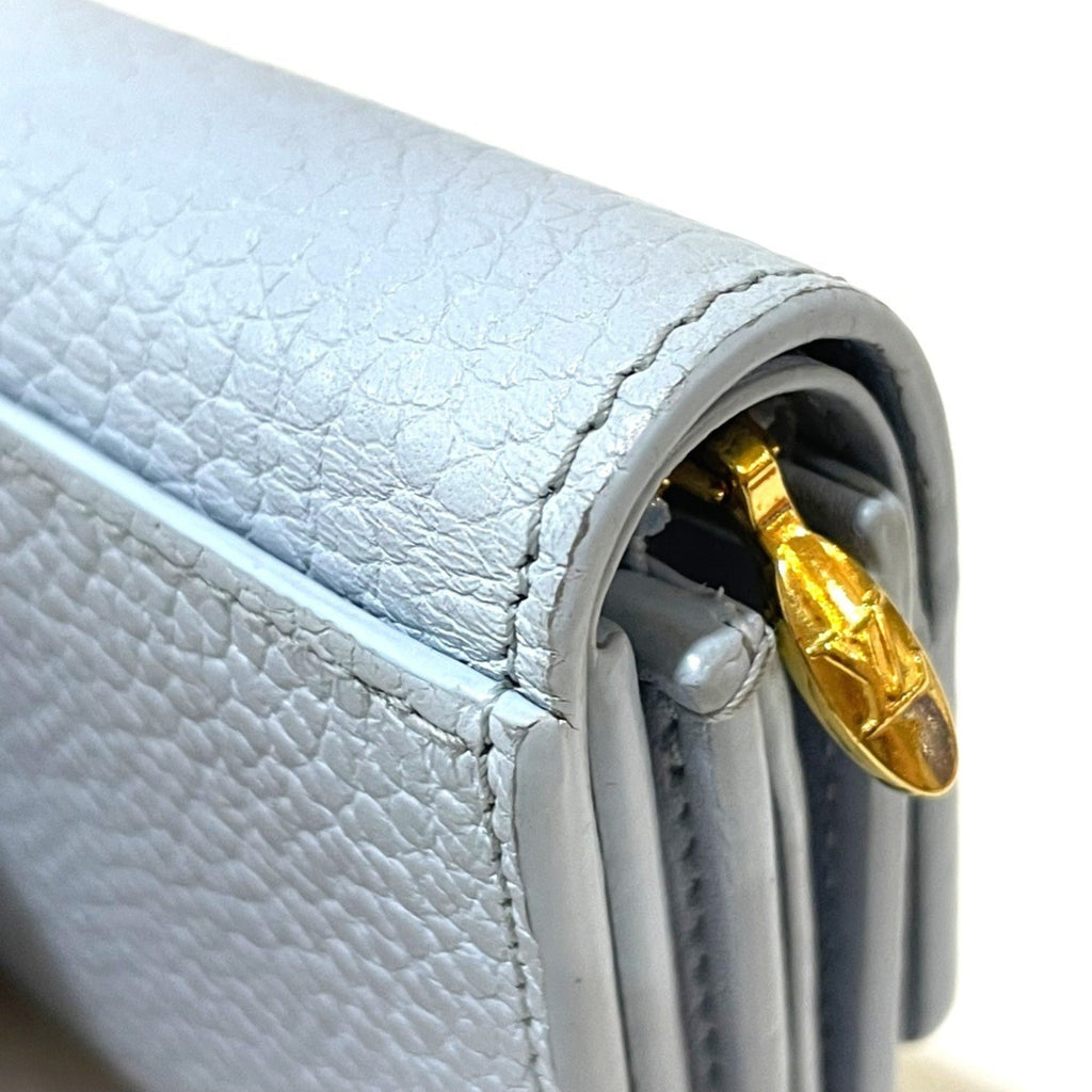 Louis Vuitton Blue Leather Wallet (Tri-Fold)
