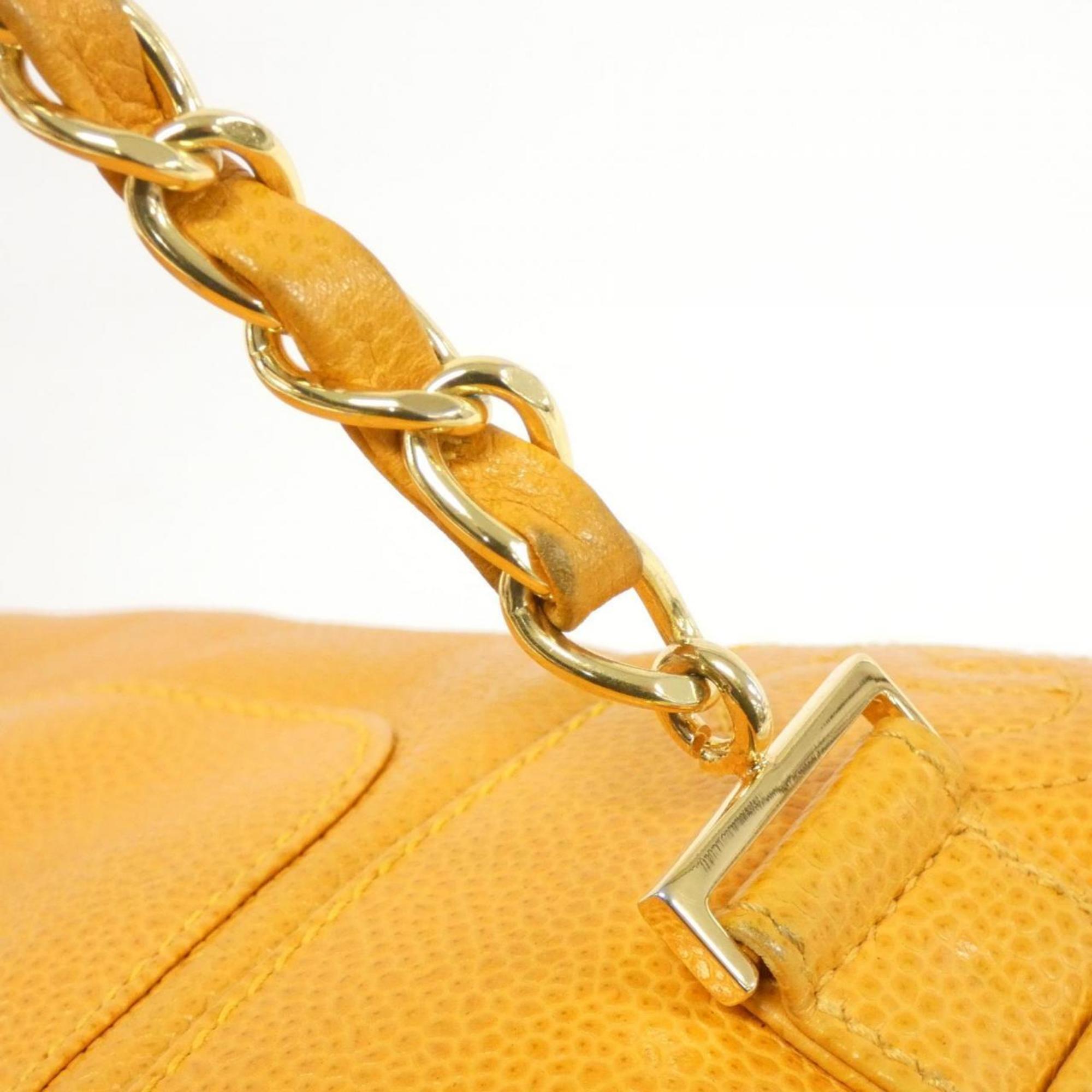 Chanel Orange Caviar Leather Backpack
