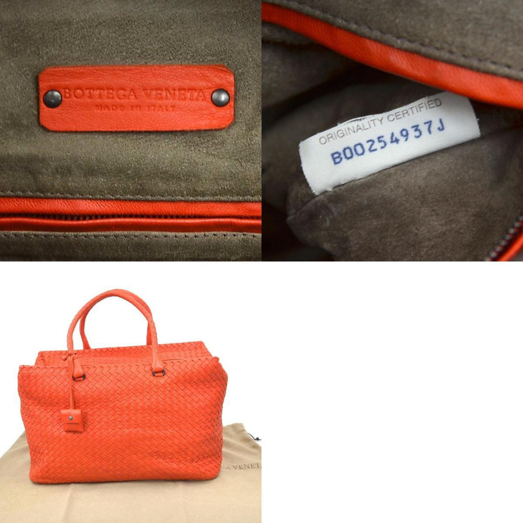 Bottega Veneta Orange Red Leather Handbag