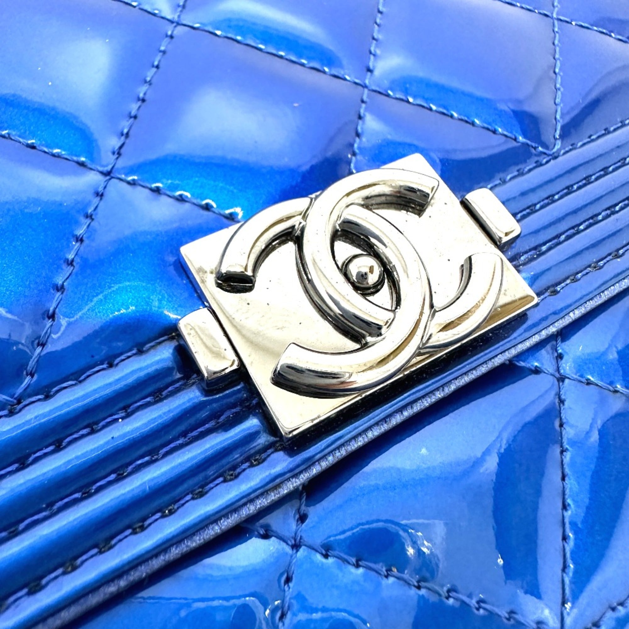 Chanel Blue Leather Shoulder Bag