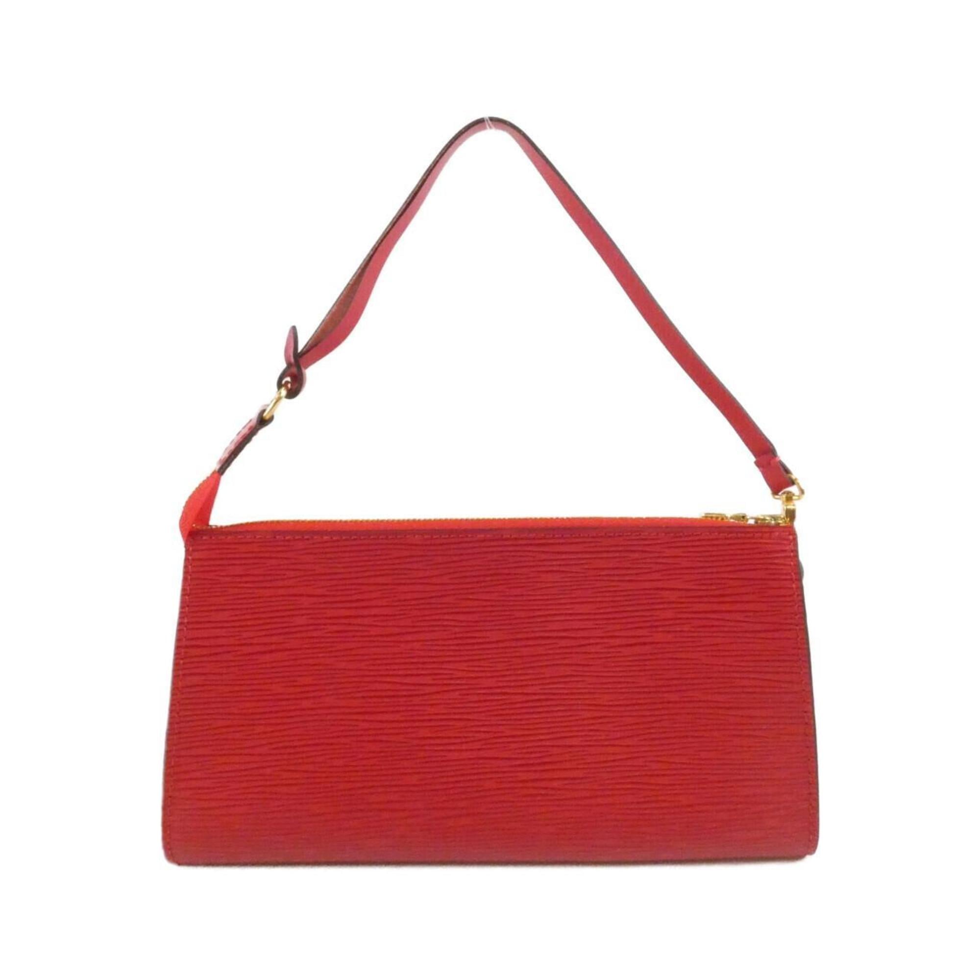 Louis Vuitton Red Color Leather Pochette Pouch