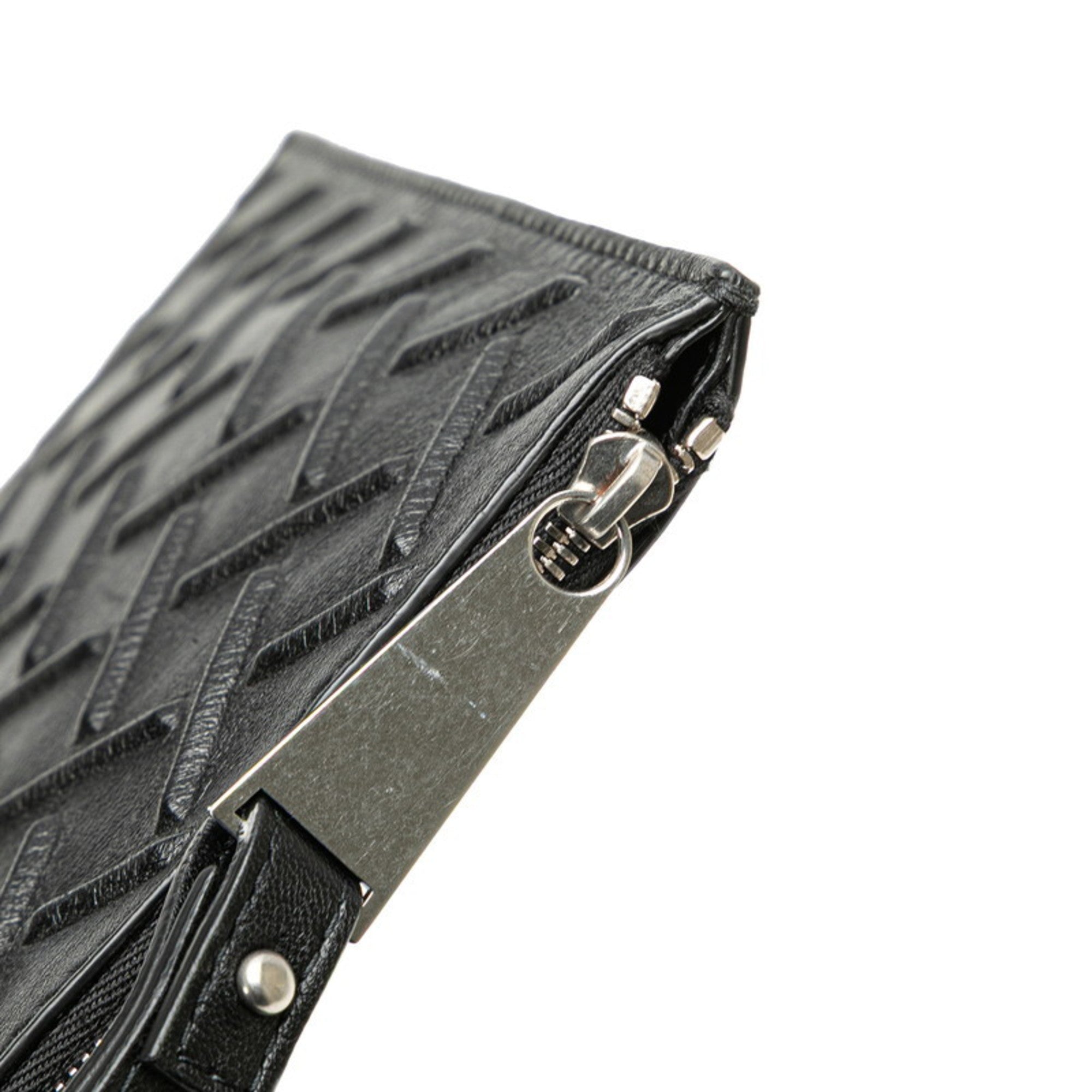 Bottega Veneta Black Leather Clutch Bag