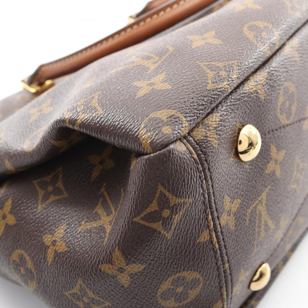 Louis Vuitton Black Brown Noir Coated Canvas Leather Handbag