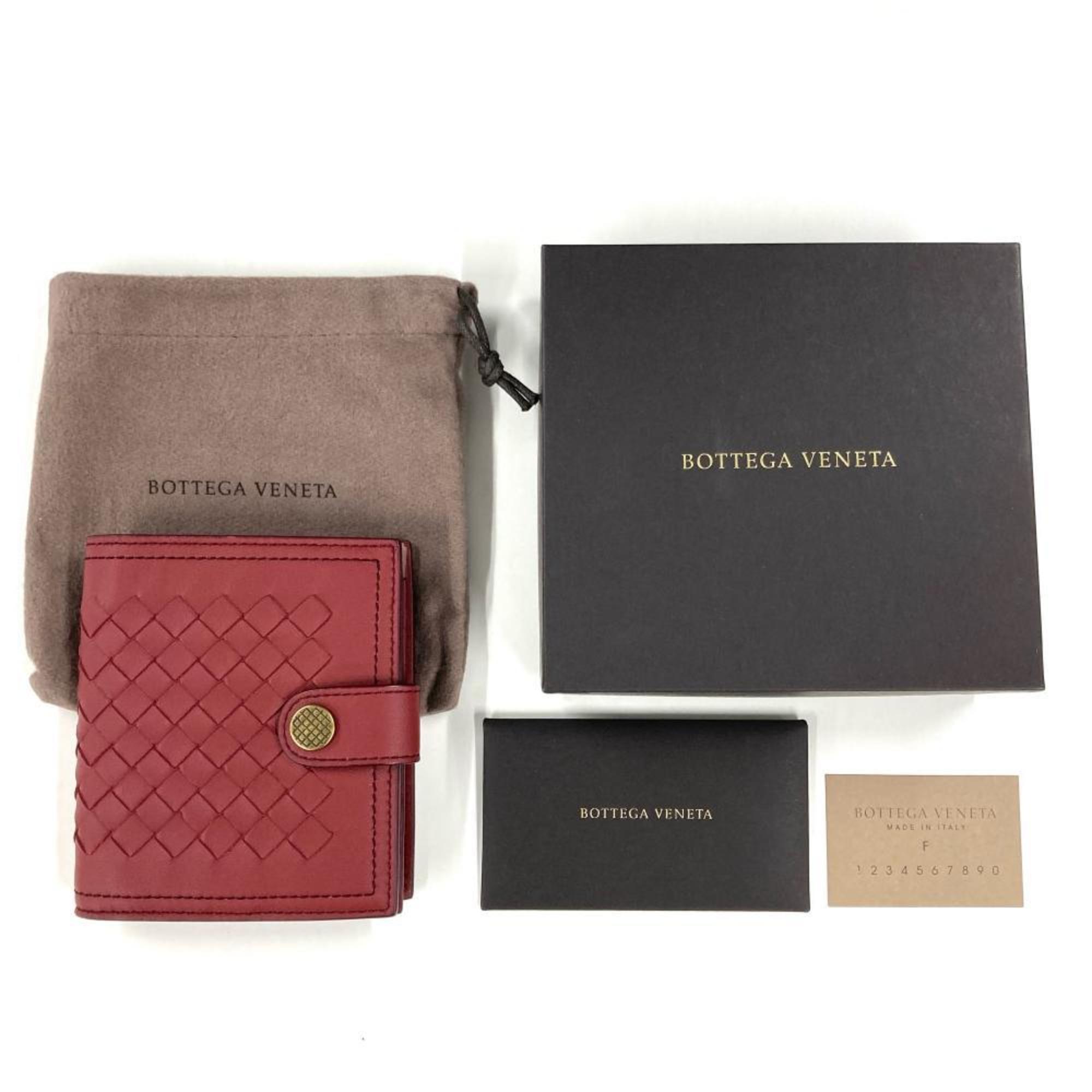 Bottega Veneta Red Color Intrecciato Wallet (Bi-Fold)