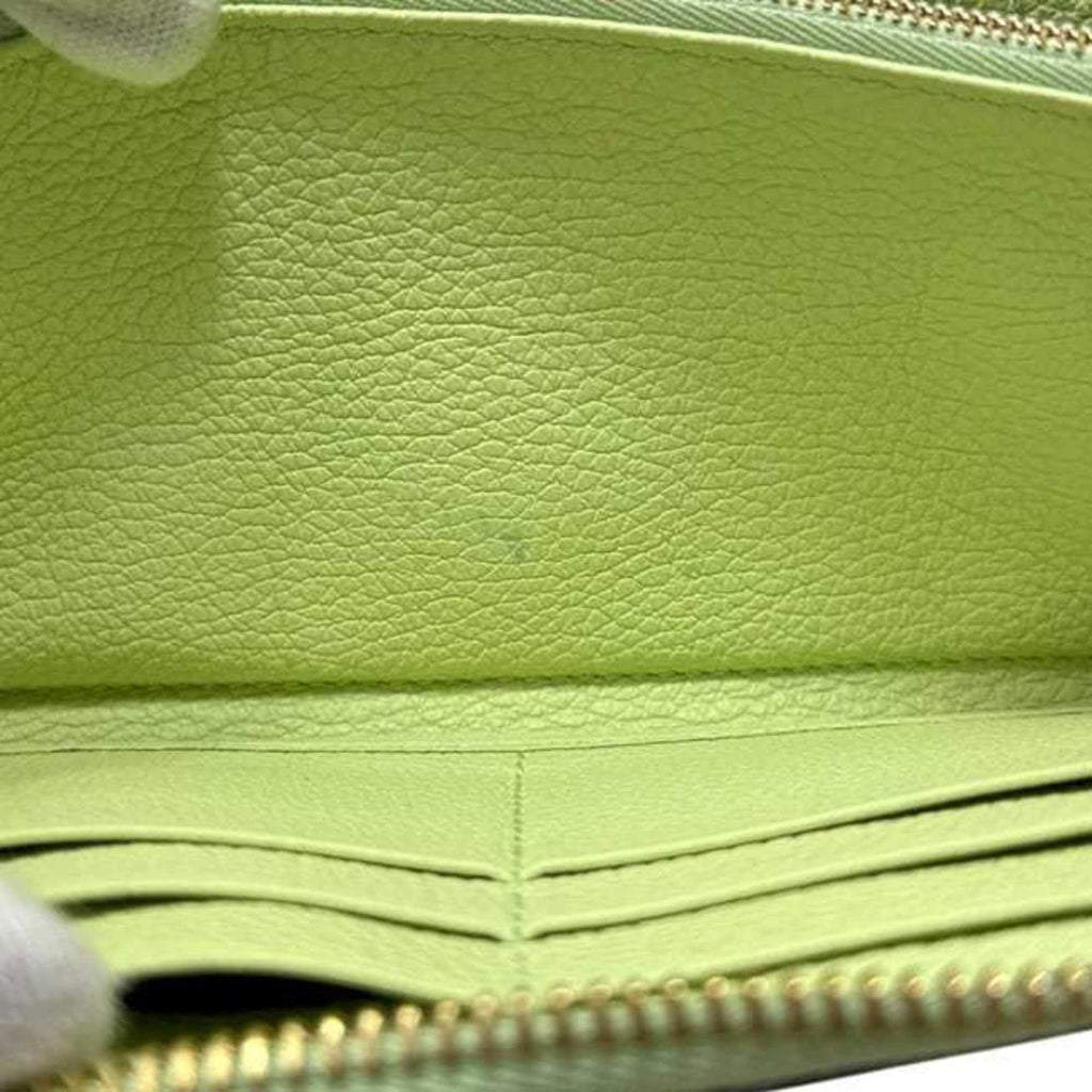 Gucci Light Green Leather Long Wallet (Bi-Fold) (Pre-Owned)