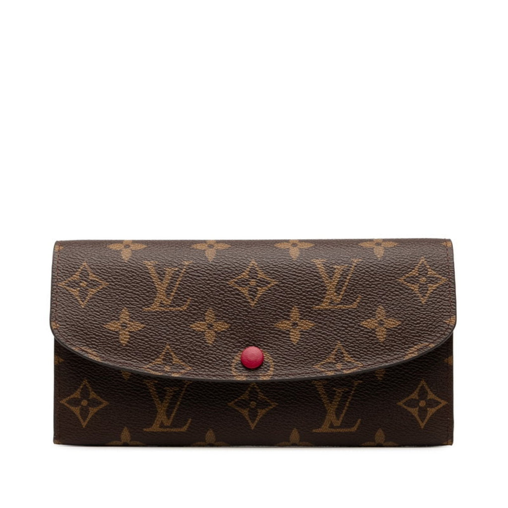 Louis Vuitton Brown Fuchsia Pink Pvc Leather Long Wallet