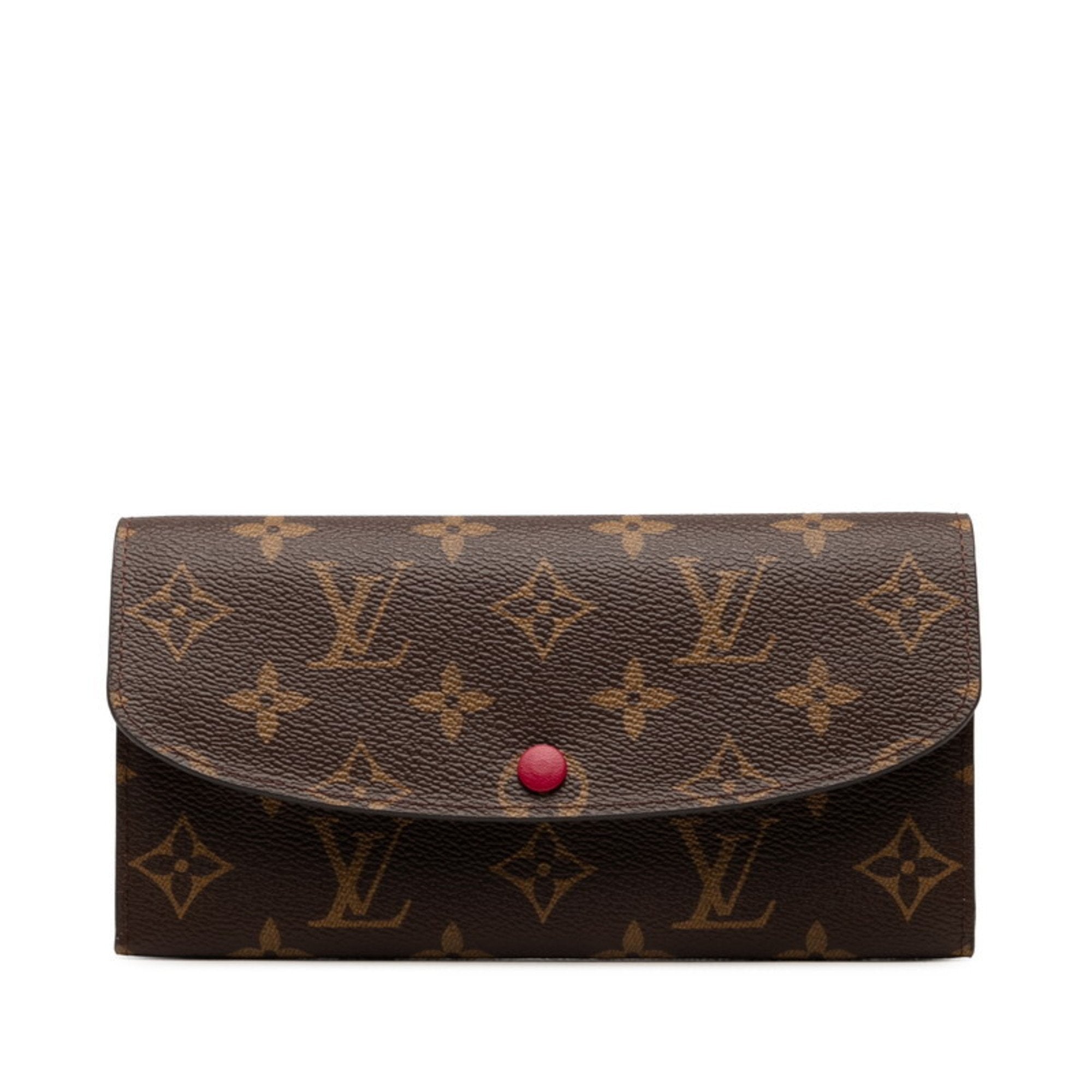 Louis Vuitton Brown Fuchsia Pink Pvc Leather Long Wallet