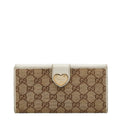 Gucci Beige White Canvas Leather Coin Purse/Coin Case (Pre-Owned)