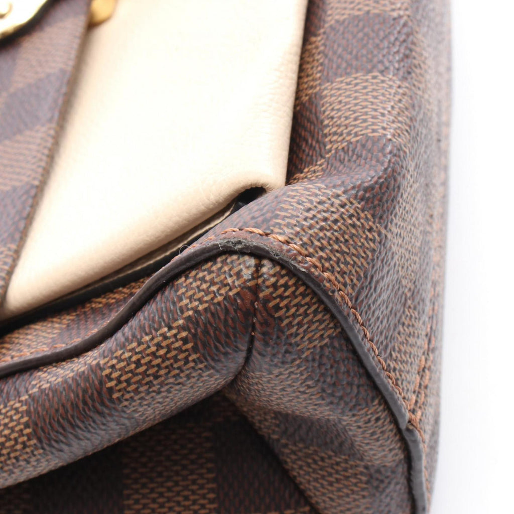 Louis Vuitton Black Brown Damier Canvas Ivory Coated Canvas Shoulder Bag
