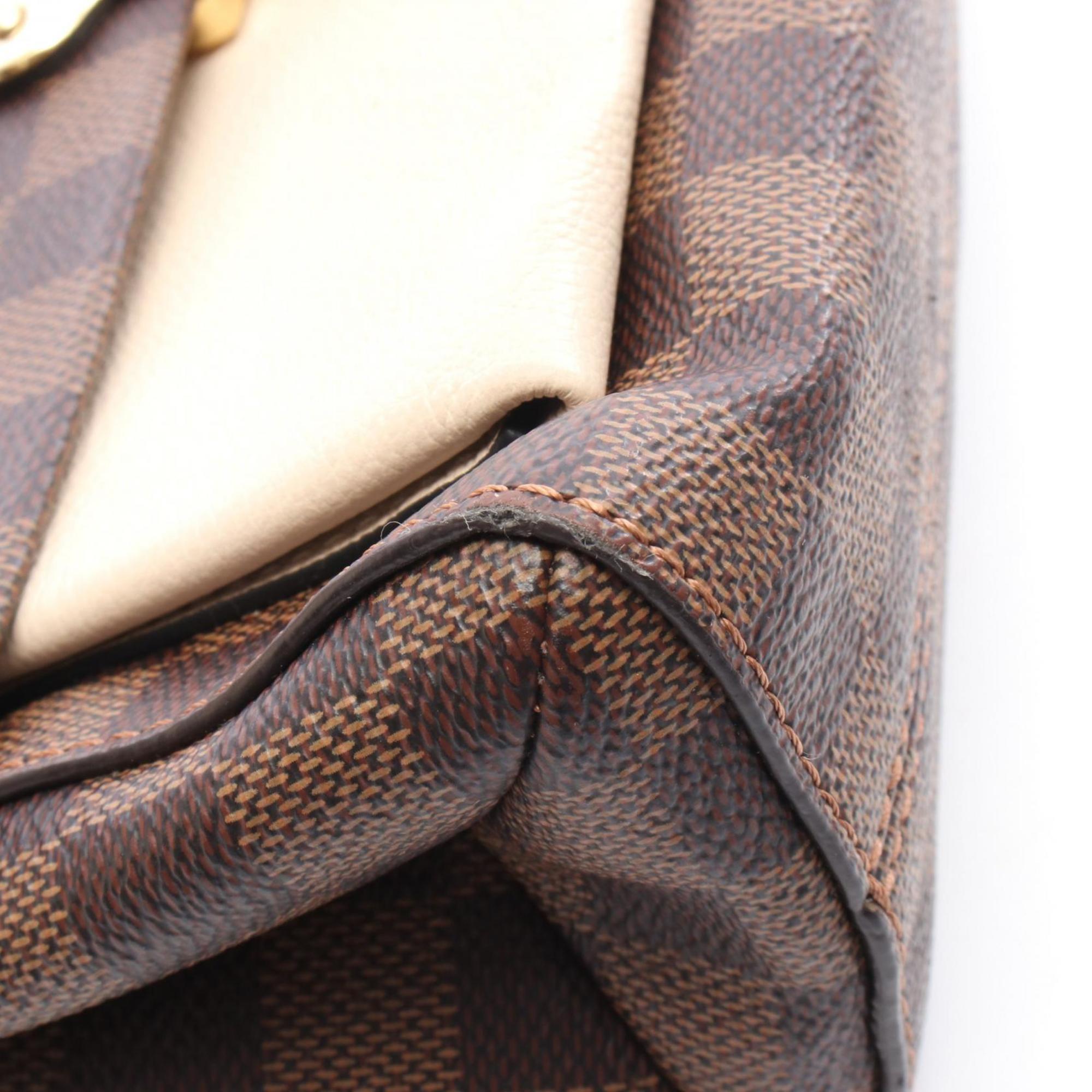 Louis Vuitton Black Brown Damier Canvas Ivory Coated Canvas Shoulder Bag