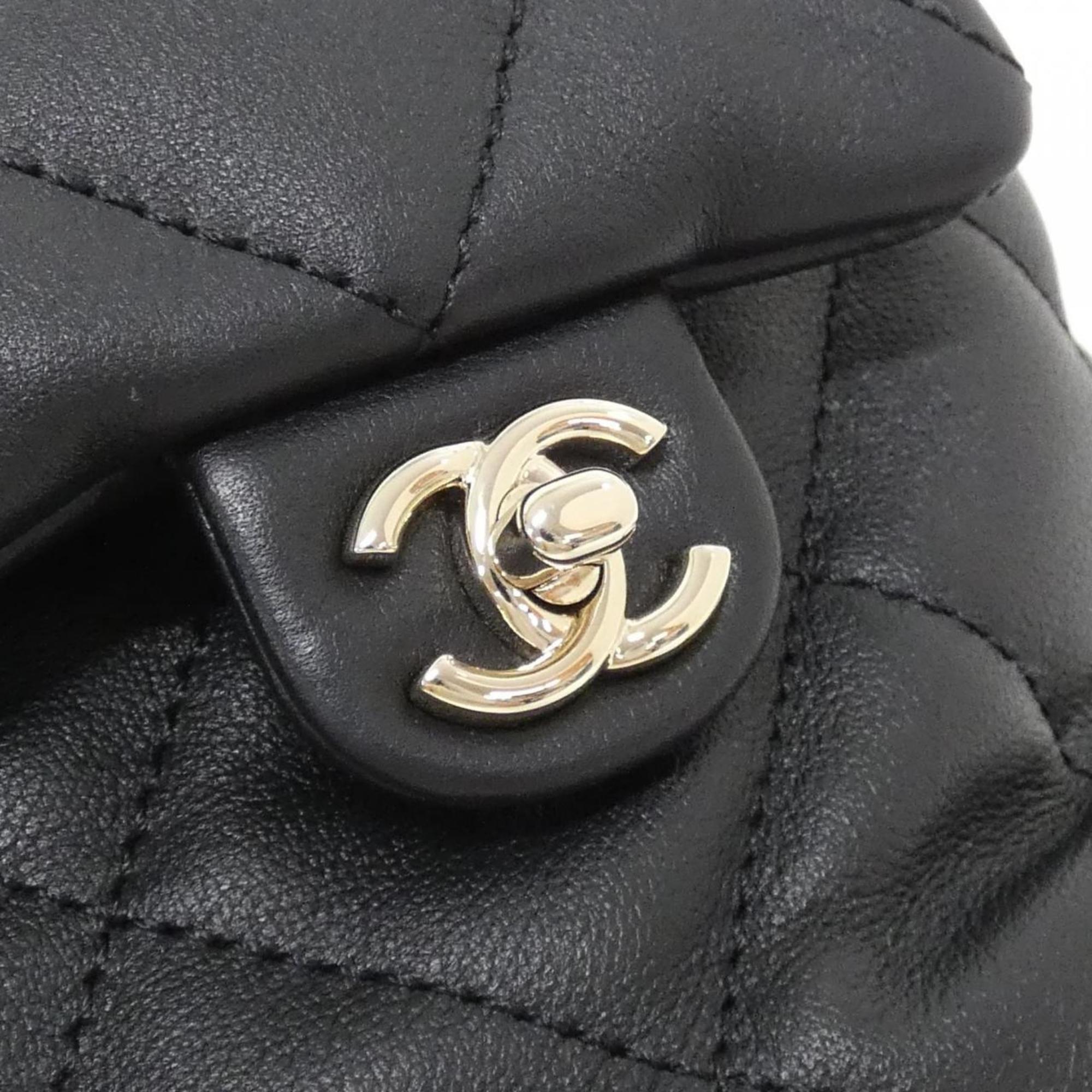 Chanel Black Leather Backpack