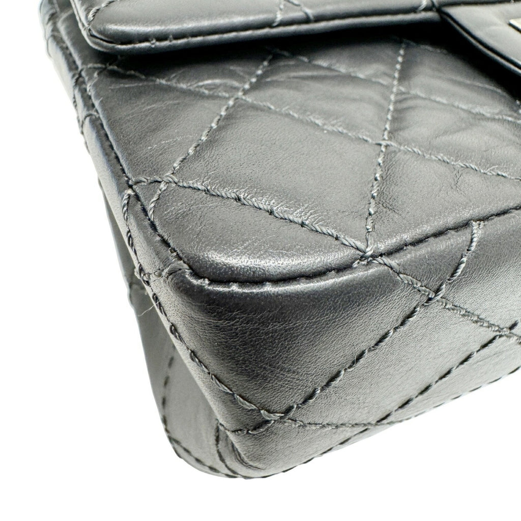 Chanel Dark Gray Leather Shoulder Bag
