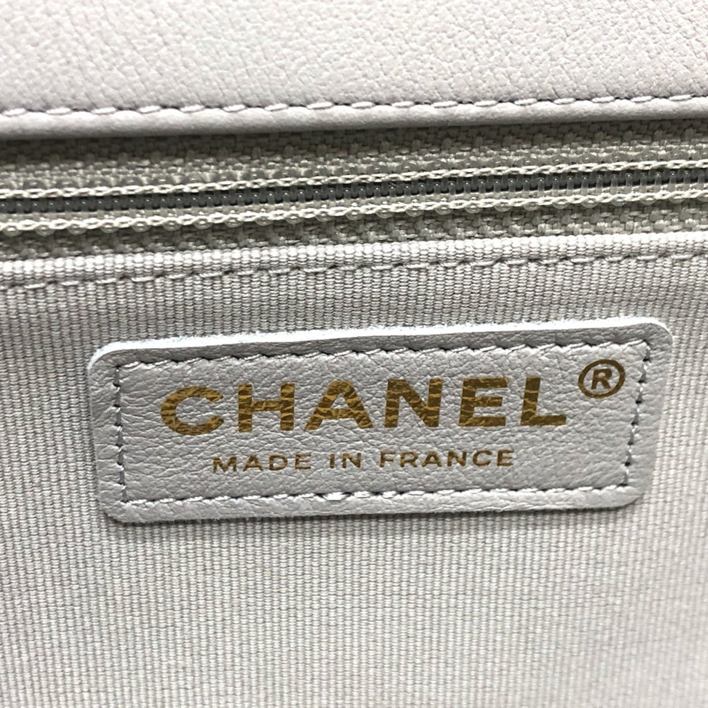 Chanel Gray Leather Shoulder Bag