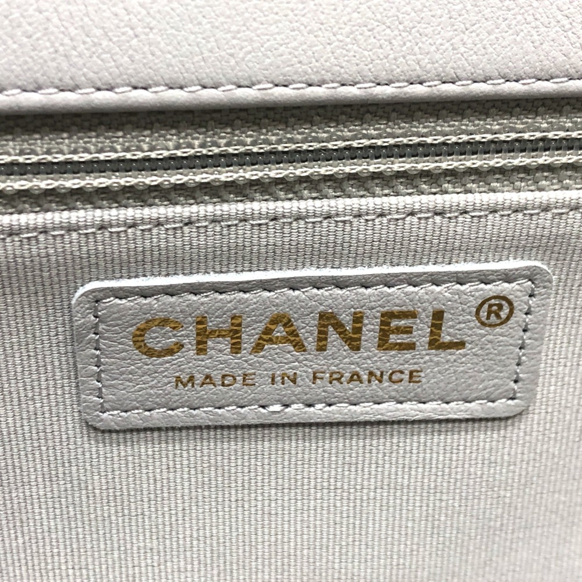 Chanel Gray Leather Shoulder Bag