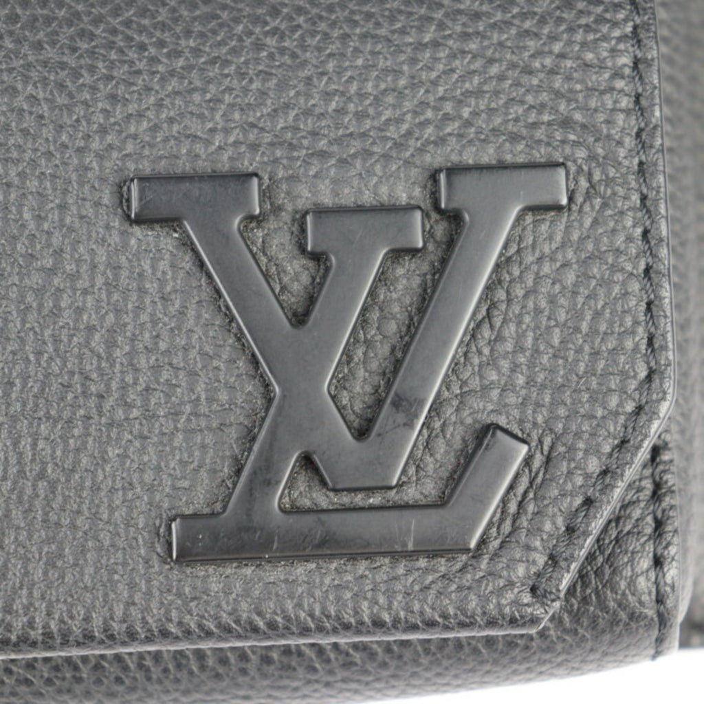 Louis Vuitton Black Noir Leather Pouch Sling Bag