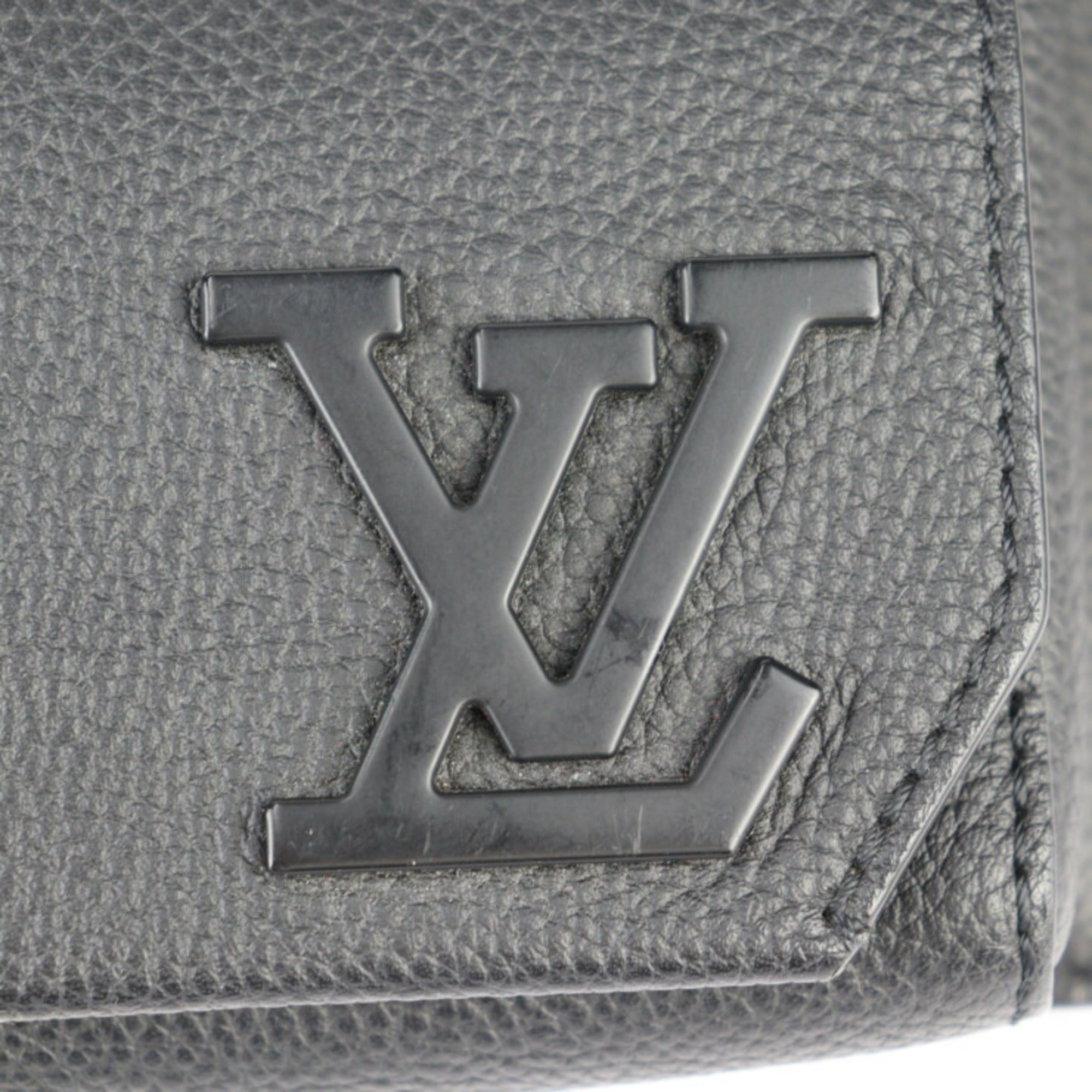 Louis Vuitton Black Noir Leather Pouch Sling Bag