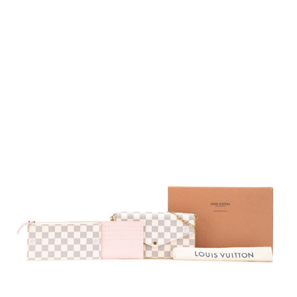 Louis Vuitton Damier Azur Ivory Pvc Leather Pochette Shoulder Bag