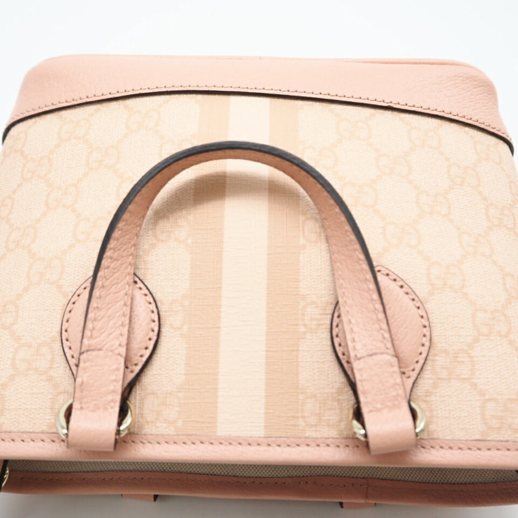 Gucci Pink Beige Coated Canvas Tote Bag (Pre-Owned)