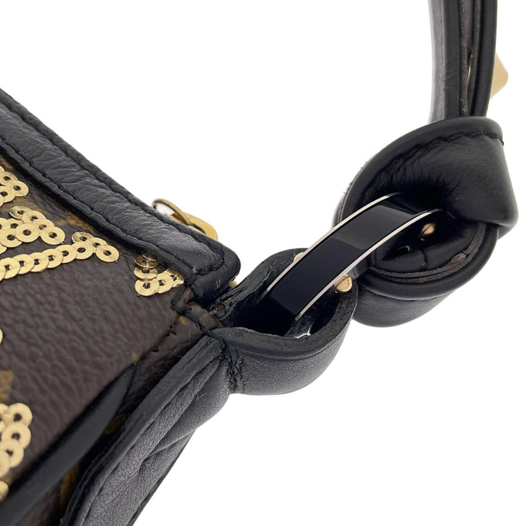 Louis Vuitton Gold Coated Canvas Spangles Pochette Pouch