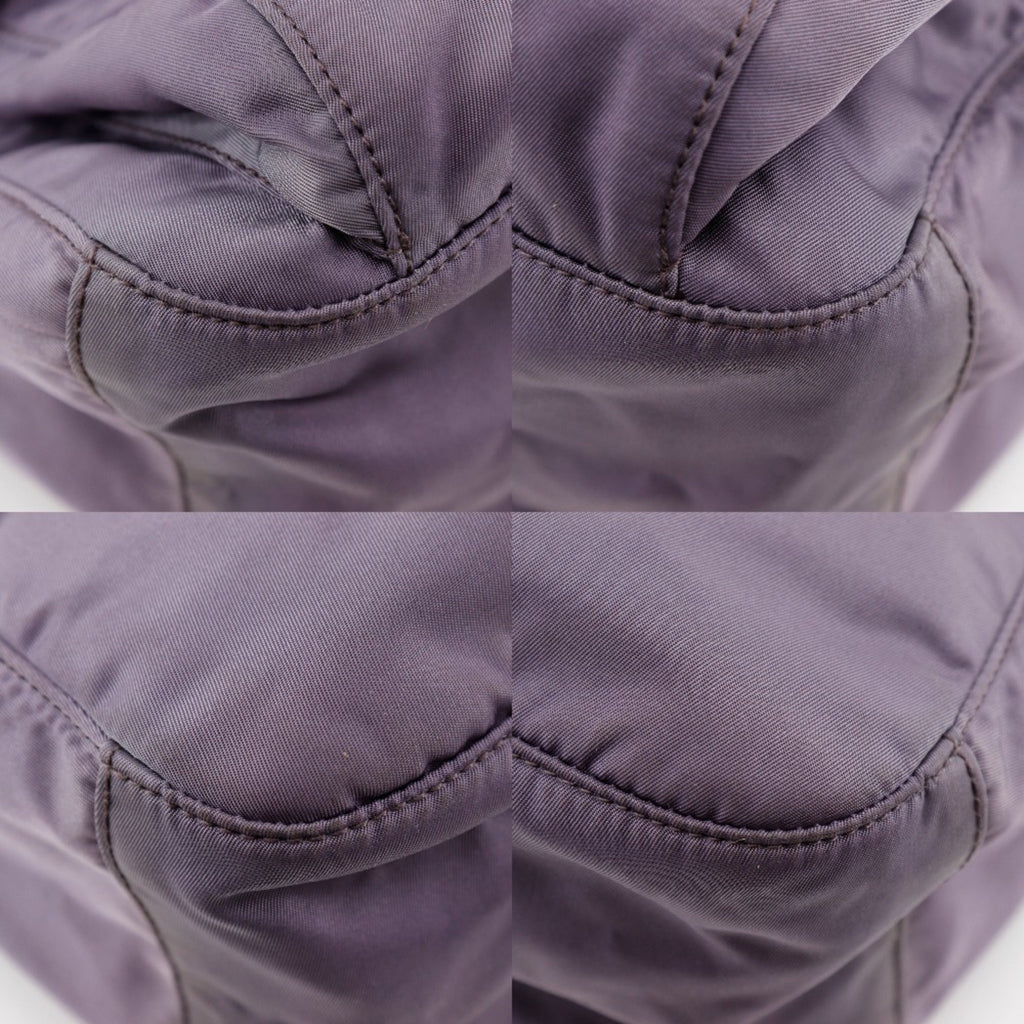 Prada Purple Nylon Leather Shoulder Bag