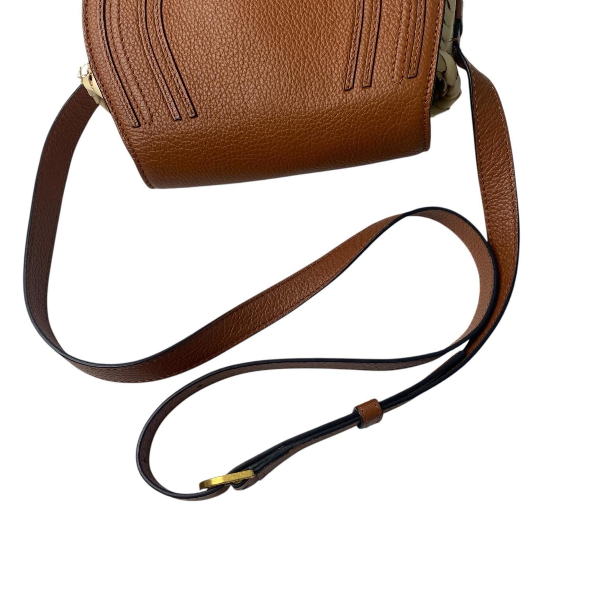 Chloé Beige Brown Raffia Leather Shoulder Bag (Pre-Owned)