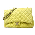 Chanel Lime Yellow Leather Shoulder Bag