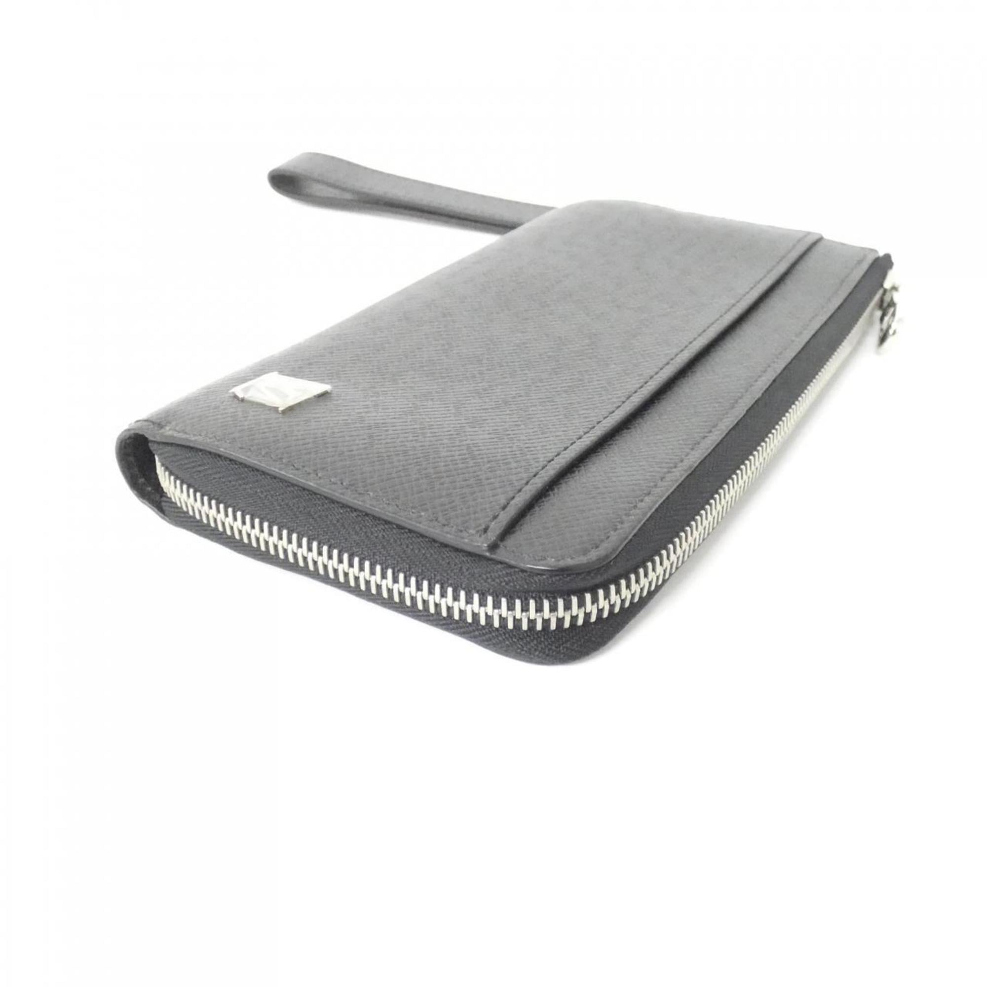 Louis Vuitton Black Taiga Leather Leather Long Wallet