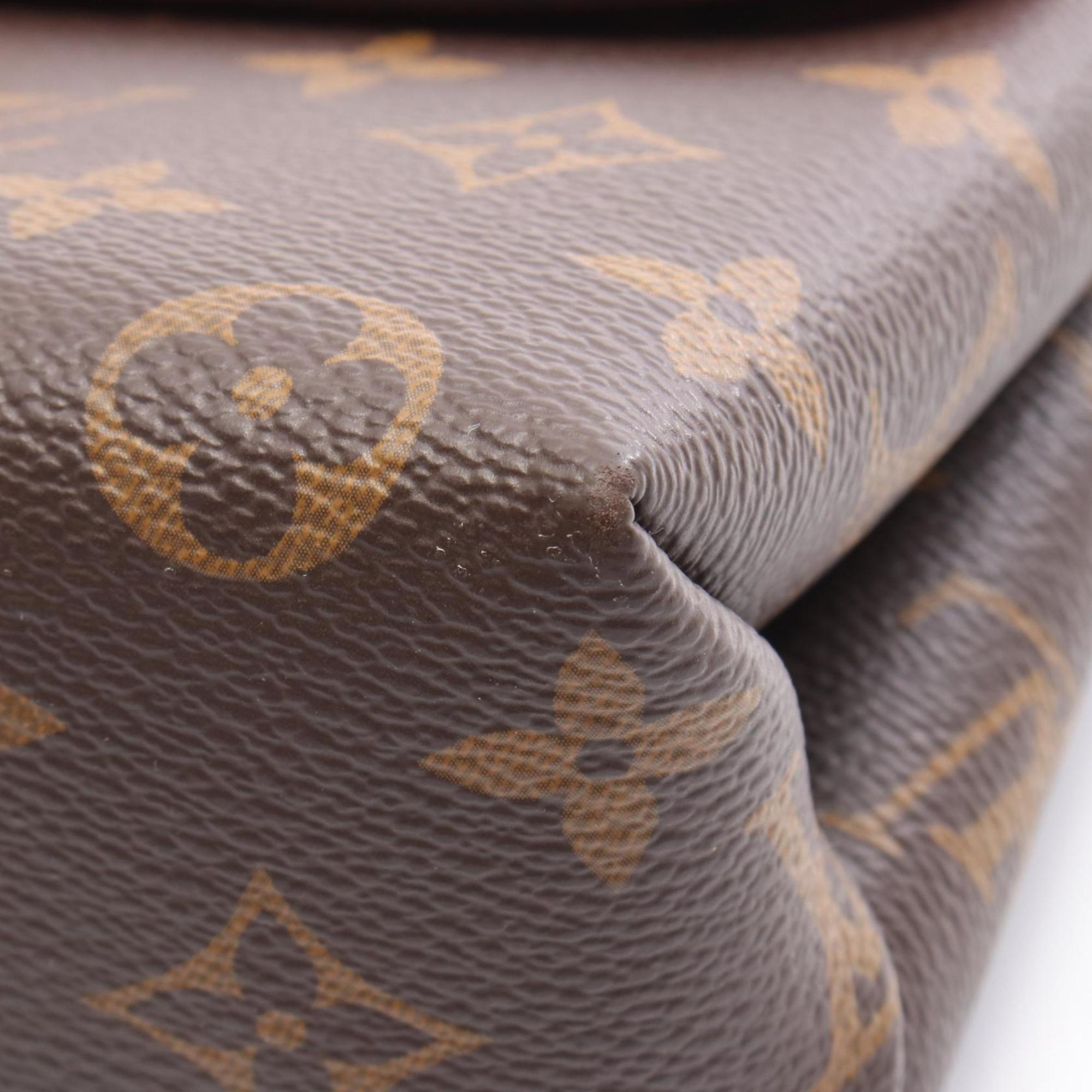 Louis Vuitton Brown Red Color Coated Canvas Pvc Monogram Leather Handbag