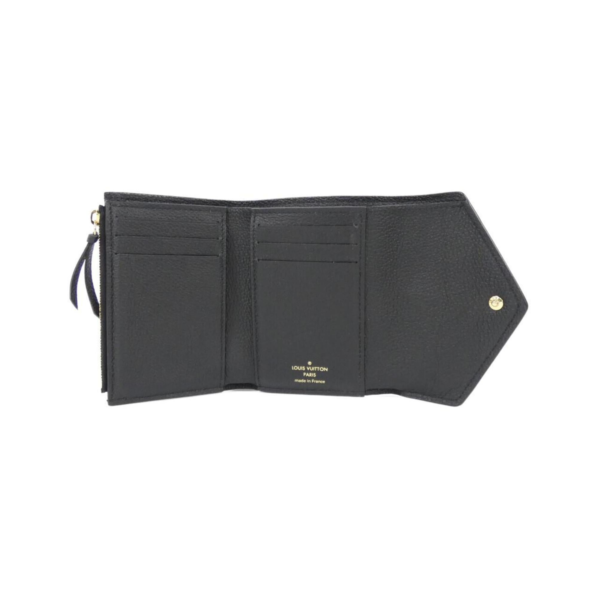 Louis Vuitton Bicolor Black Leather Wallet (Tri-Fold)