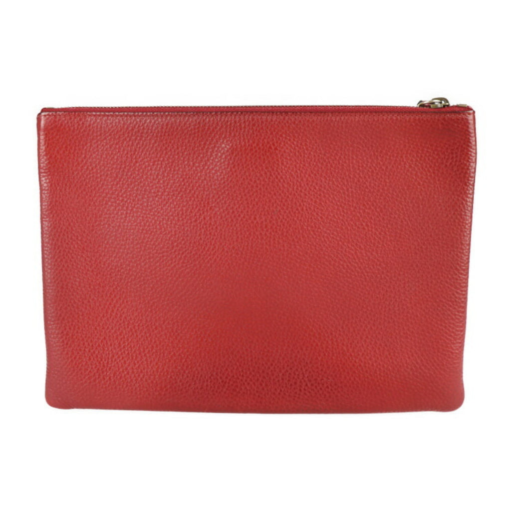 Gucci Animalier Black Red Color Leather Clutch Bag Handbag (Pre-Owned)