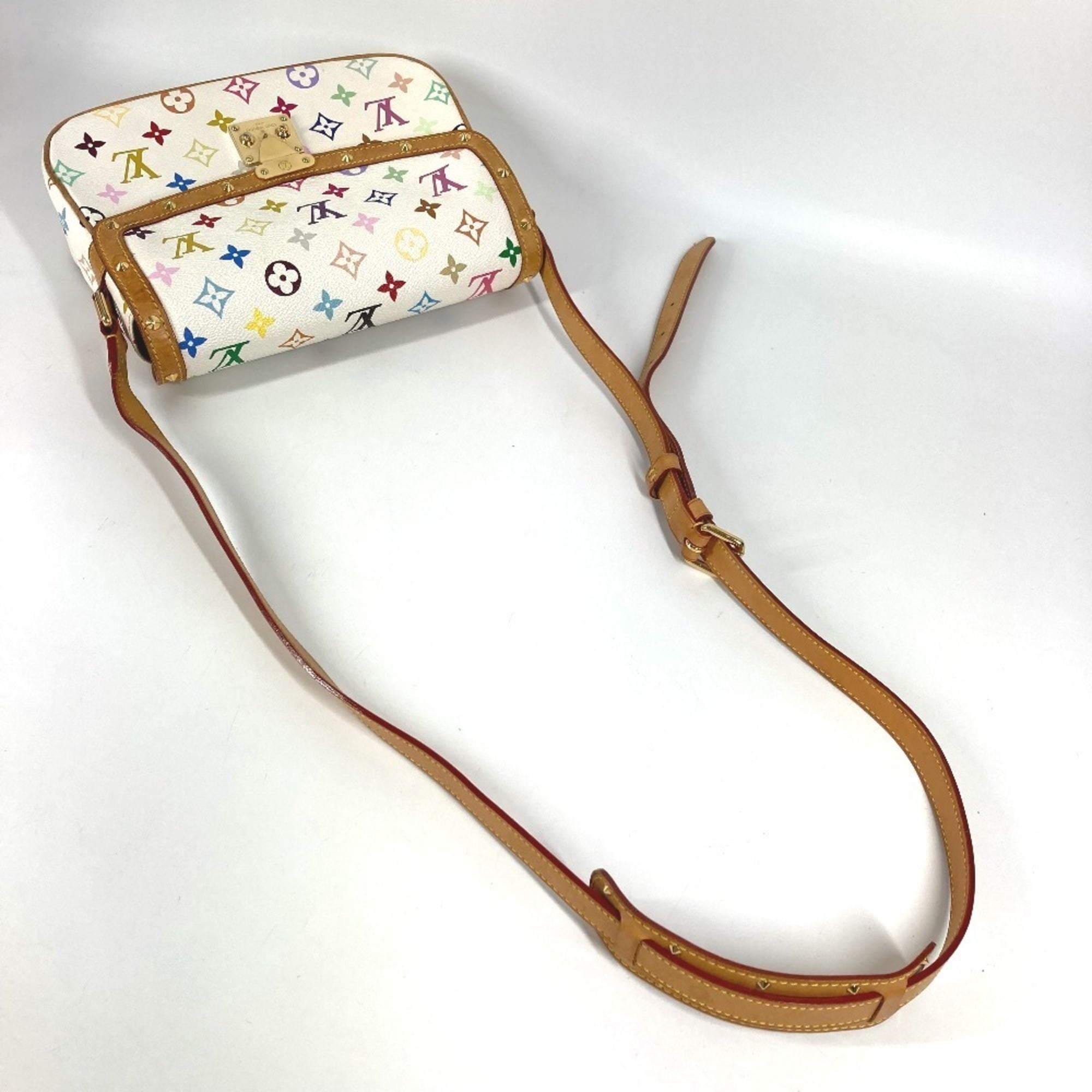 Louis Vuitton Blanc White Monogram Multicolore Pochette Shoulder Bag