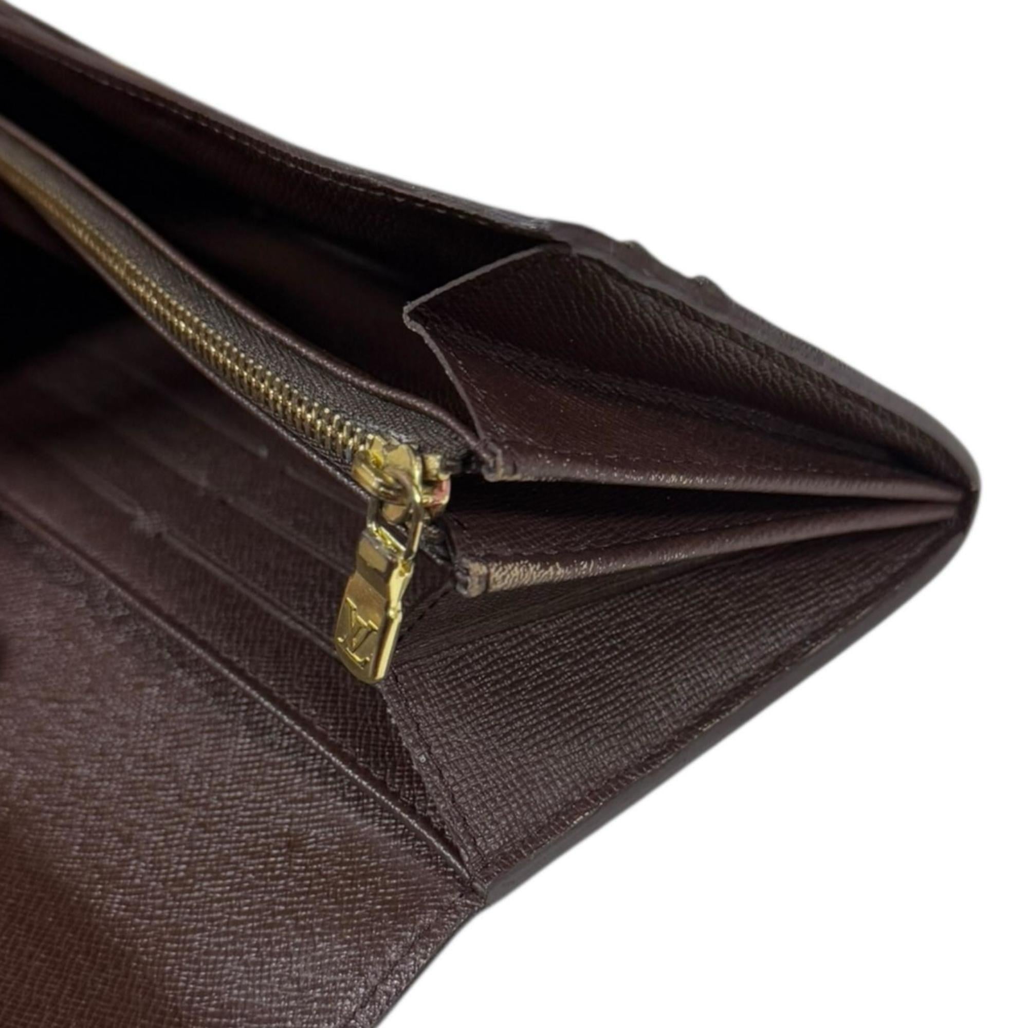 Louis Vuitton Brown Damier Canvas Long Wallet (Tri-Fold)