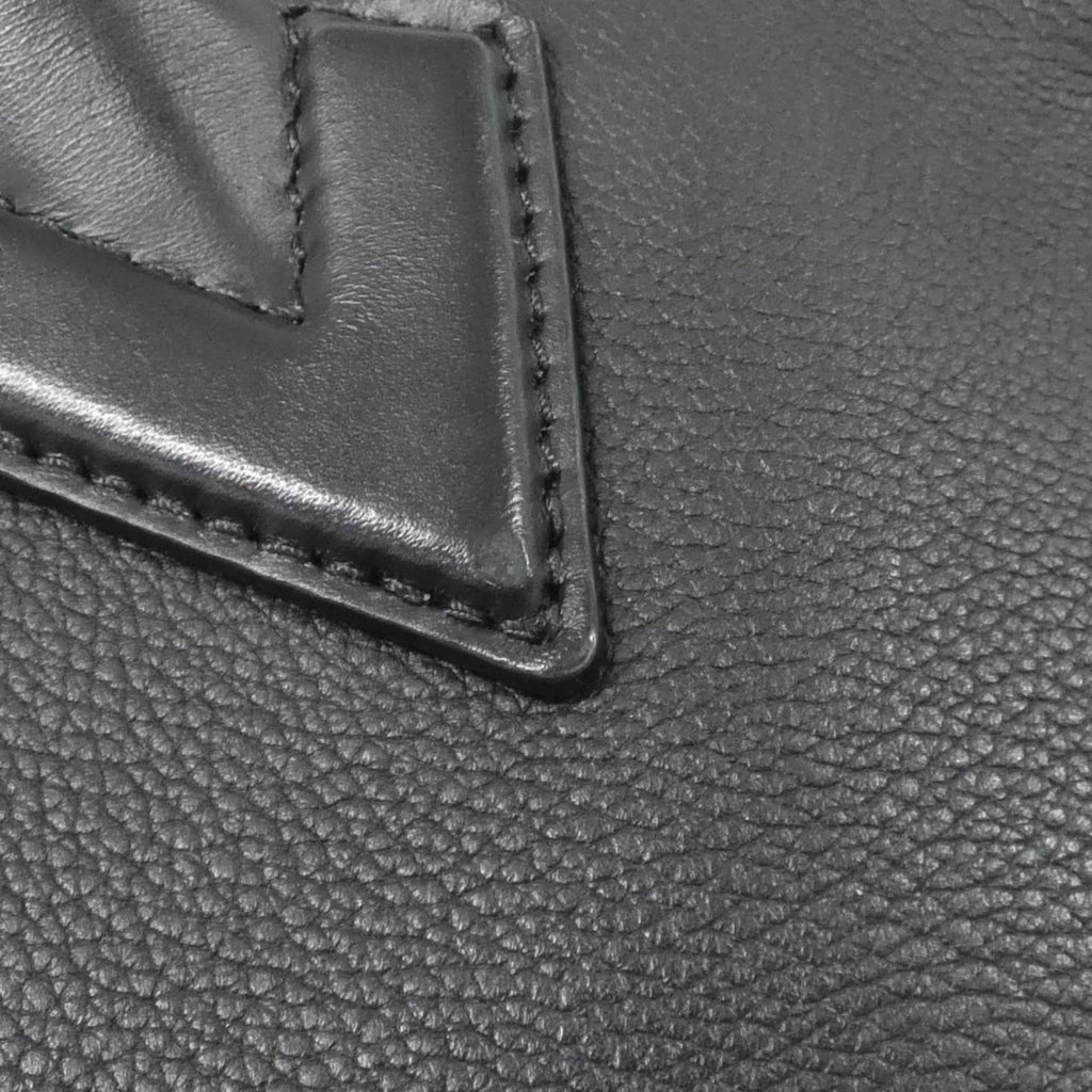 Louis Vuitton Black Leather Coated Canvas Handbag