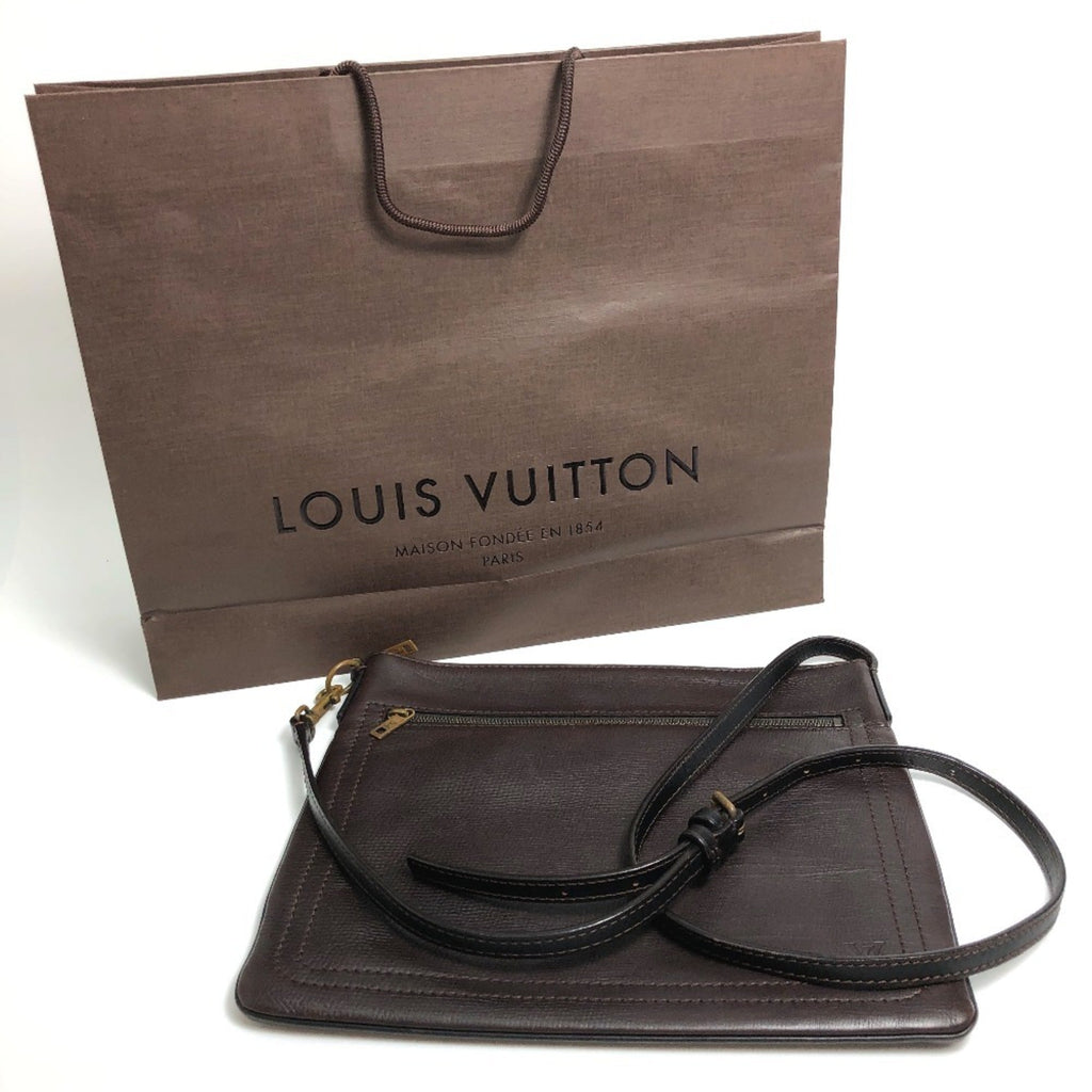 Louis Vuitton Brown Coffee Utah Leather Pochette Shoulder Bag