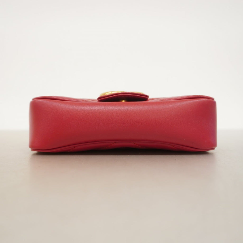 Gucci Red Color Leather Shoulder Bag (Pre-Owned)